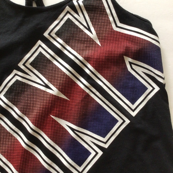 VICTORIAS SECRET PINK BLACK CROSS BACK TANK TOP SMALL - Picture 6 of 9